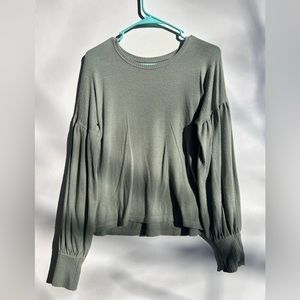 Abercrombie Green Soft Puff Long Sleeve Shirt Small